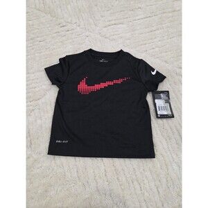 Nike Logo Graphic Print Black T-Shirt SZ 2 2T NWT NEW B20